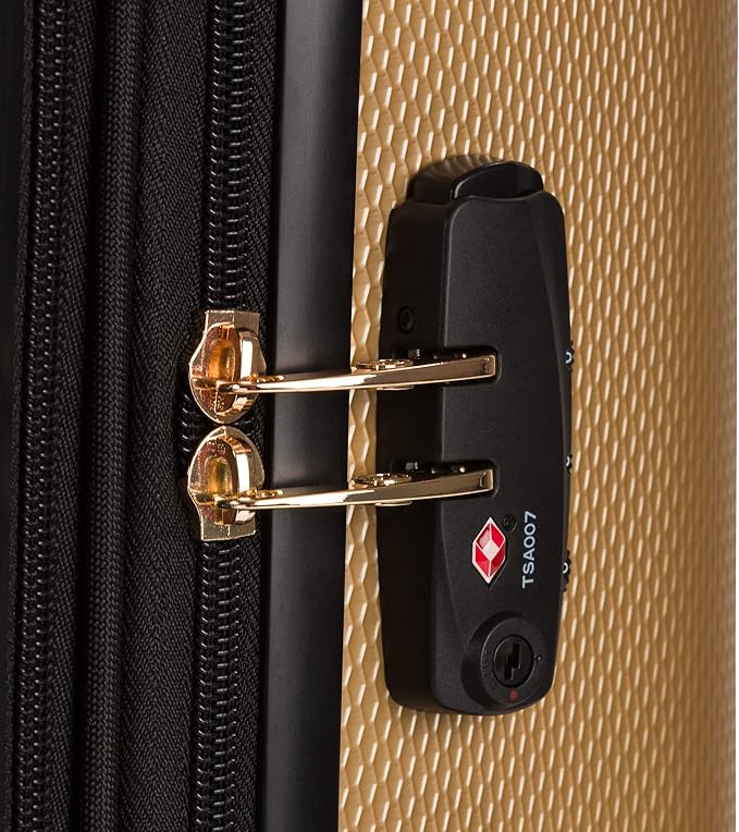 SwissGear 7272 Energie Expandable Hardside Luggage with Spinner Wheels and TSA Lock, Gold, Checked-Large 27-Inch