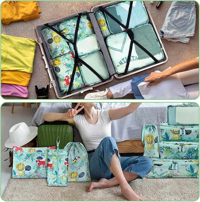 Packing Cubes for Travel, 8 Pieces Luggage Packing Organizers for Suitcase, Kid Packing Cubes, Travel Essentials for Girls and Women