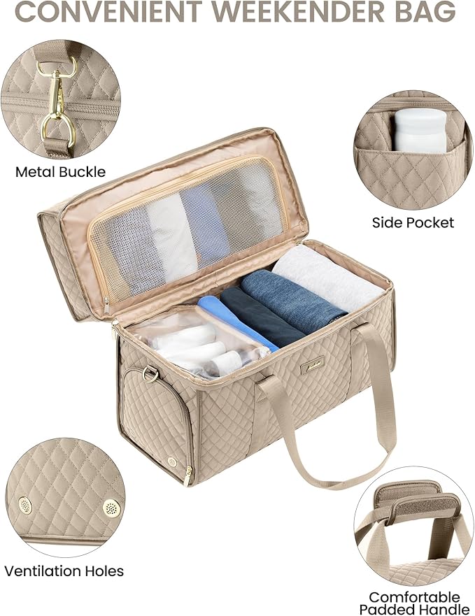 Weekender Travel Duffle Bag for Women: Overnight Bags with Shoe Compartment Carry on Bags for Airplanes with Toiletry Bag Weekend Yoga Gym Bag with Wet Pocket