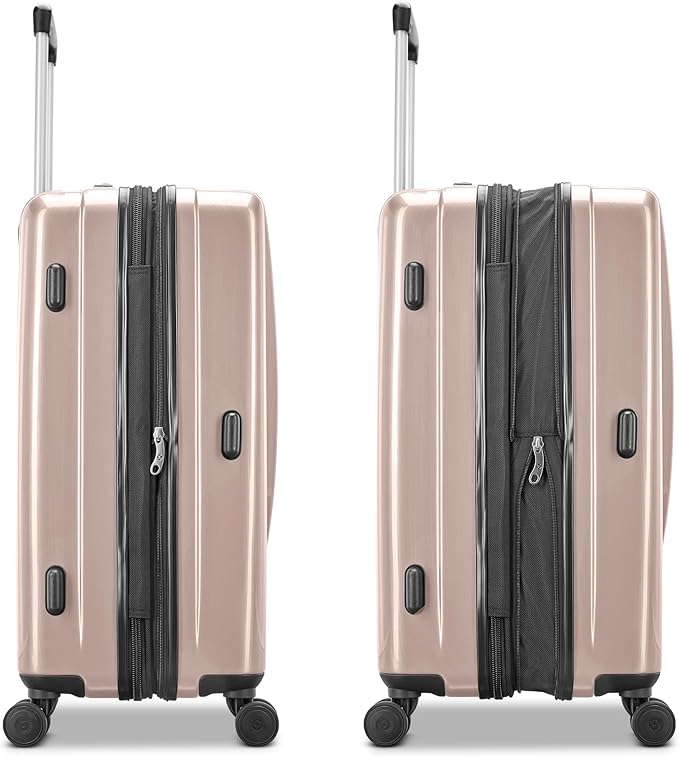 Samsonite Winfield 2 Hardside Expandable Luggage with Spinner Wheels, Artic Pink, Checked-Medium 24-Inch