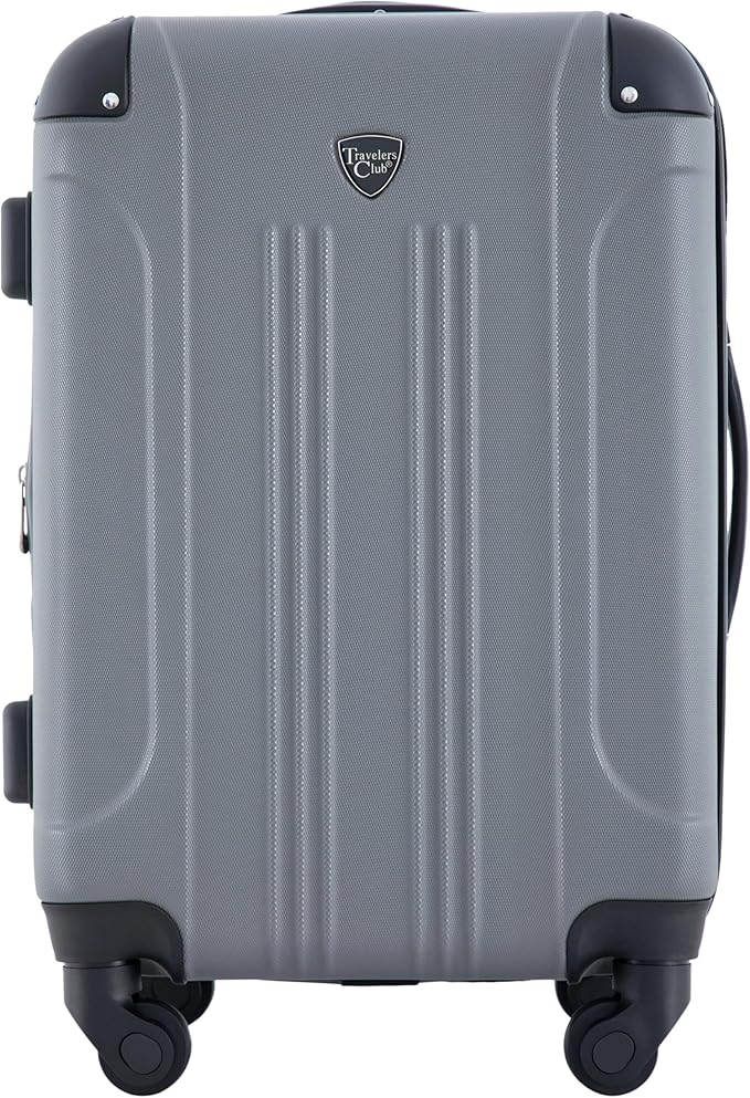 Travelers Club Chicago Hardside Expandable Spinner Luggage, Charcoal, 22" Carry-On