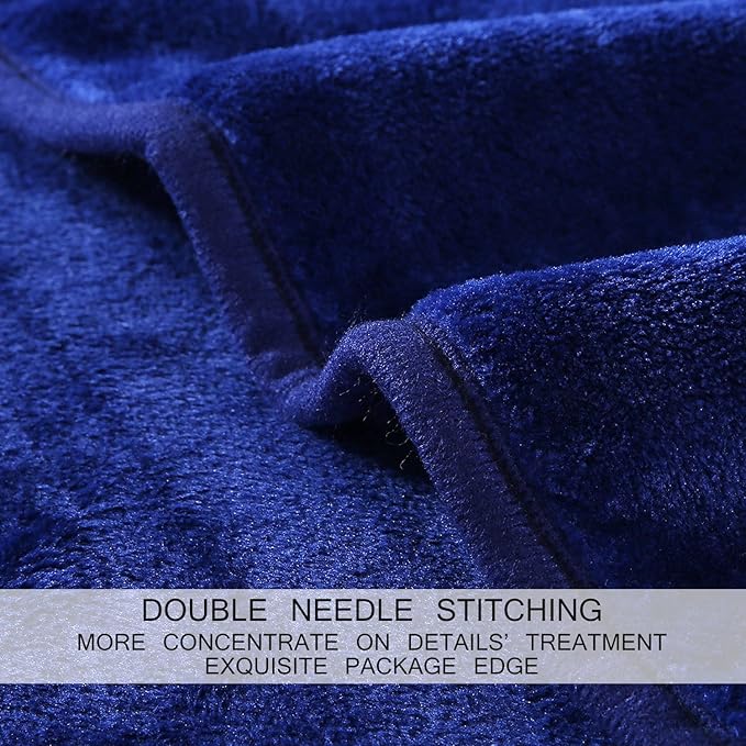 Flannel Fleece Summer Blanket All Season Lightweight Throw for The Bed Extra Soft Brush Fabric Winter Warm Sofa Blanket Twin Royal Blue