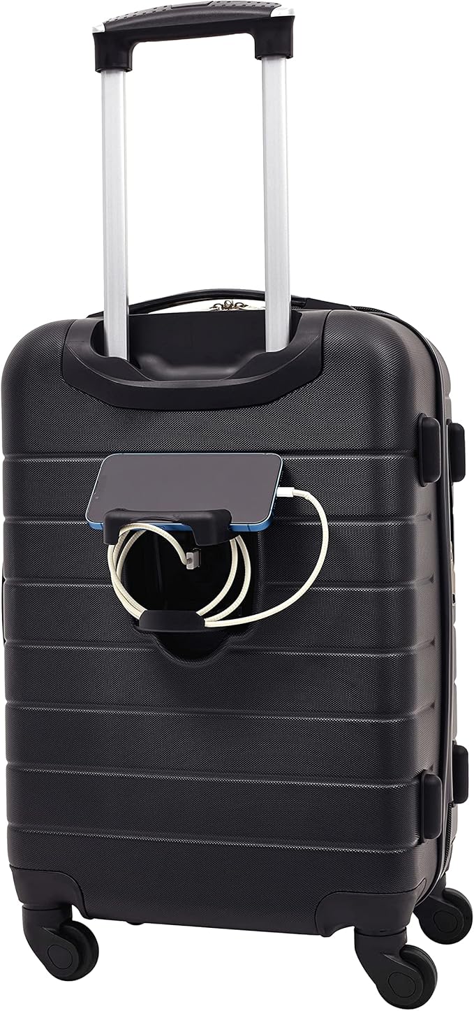 Wrangler Smart Spinner Hardside Luggage, 3 Piece Set, Black