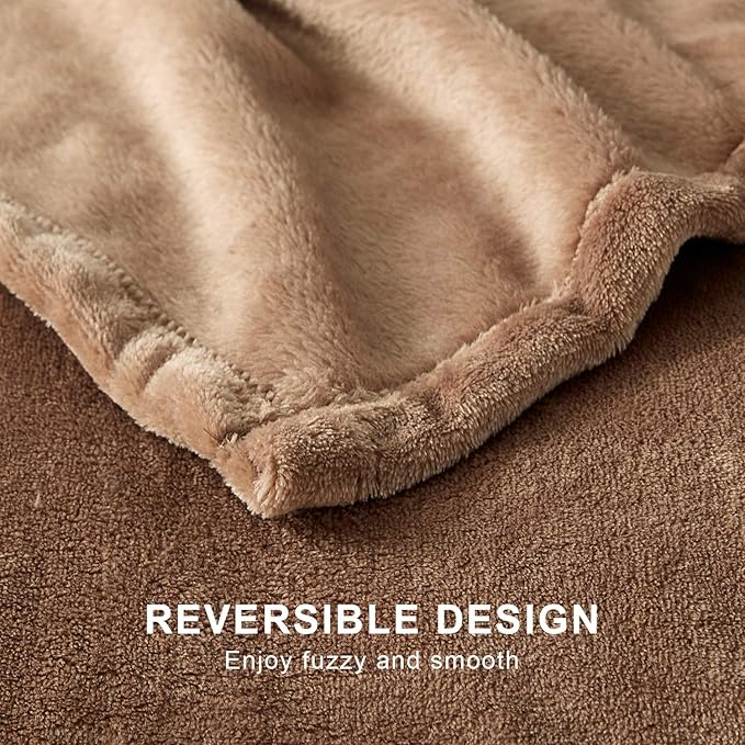 Hansleep Fleece King Size Blanket for Bed Camel, Super Soft Flannel Fuzzy King Size Plush Cozy Blanket for All Seasons, Camel, King 90x108 Inches