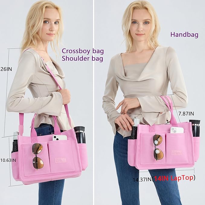 ZHMO Canvas Tote Bag for Women,Women's Bags Crossbody Bags Work Laptop Tote Bag Large Handbags Purse for Travel Nurse Teacher