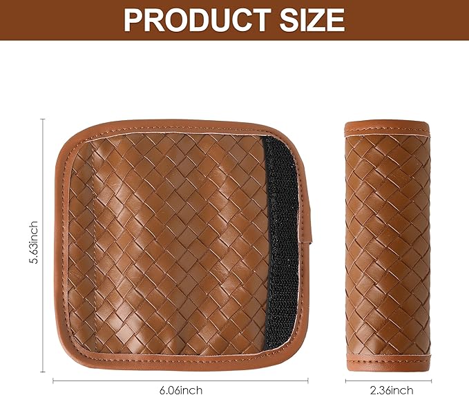 Leather Luggage Handle Wraps for Suitcase, 4 Pack Luggage Handle Cover Identifiers Tags Markers for Travel Accessories (Brown)