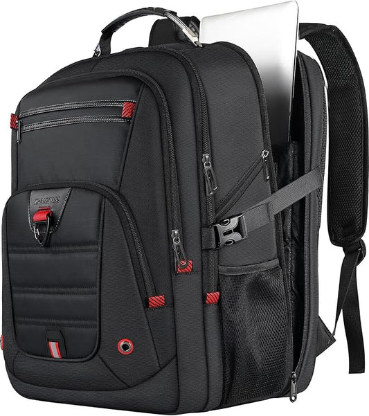 LifetimeWarranty Extra Large Travel Backpack With 52L Capacity, Long-Term Durability TSA Backpack,Anti-Theft 17.3" Big Business Laptop Backpack for Men&Women,Water Resistant College Rucksack Bag Black