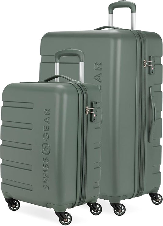 SwissGear 7366 Signature Hardside Expandable Luggage with Spinner Wheels, TSA Lock, Cup-Holder, Olive, 2-Piece Set (19/27)