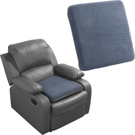 HOMBYS Tufted Furry Recliner Seat Cushion for Elderly Foam Curved Edge Large Square Seat Cushion for Recliner Chair, Floor Pillow, Office Chair, Car, No Pressure on Thighs(Grey)