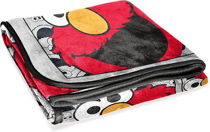 Jay Franco Sesame Street Hip Elmo Throw Blanket - Measures 40 x 50 inches, Kids Bedding - Fade Resistant Super Soft Fleece