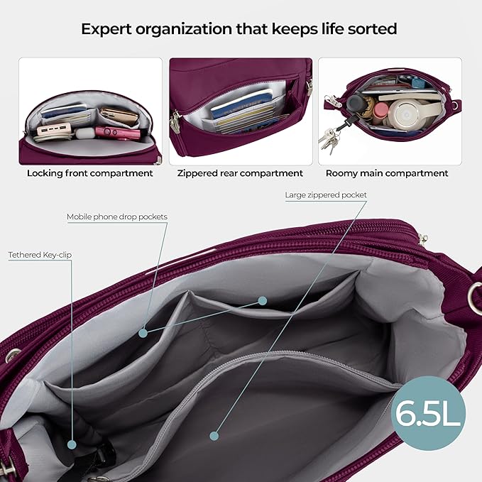 Travelon Anti-Theft Classic North/South Crossbody Bag