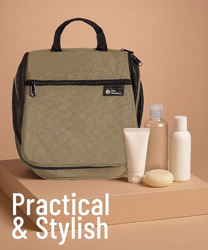 D&D Wanderlust D&D Hanging Travel Toiletry Bag for Men and Women – Cosmetics, Makeup and Toiletries Organizer Kit with 10 Compartments
