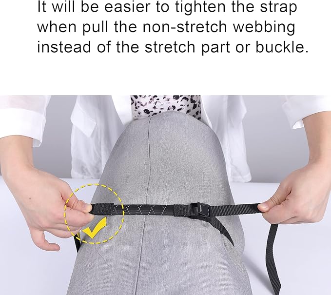 Ayaport Lashing Straps with Buckles (Add Stretch Part - Designed for Tighter) Adjustable Cam Buckle Tie Down Cinch Strap for Packing Black 4 Pack
