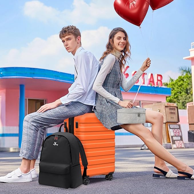 Zebra 20" Expandable Carry-On, Lightweight Hardshell Suitcase with Spinner Wheels, Orange