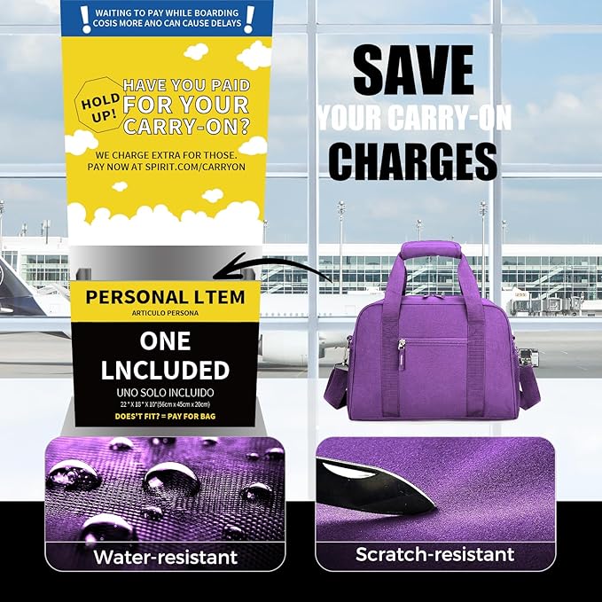 SeaRock 14 inch Small Gym Bag for Men & Women, Mini Duffle Bag for Travel Sports, Lightweight Carry On Duffel Bag, Purple
