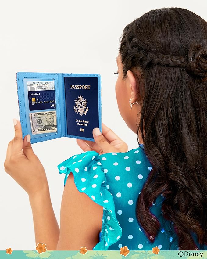 Disney Lilo & Stitch Passport Holder, Officially Licensed Passport Holder for Women, Travel Essentials for Women