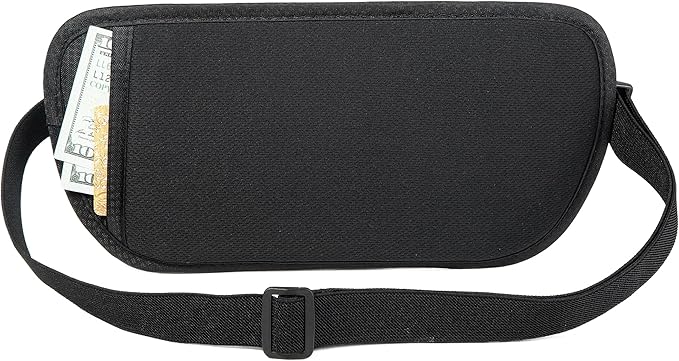 Travel Money Belt - Slim Passport Holder Travel Wallet with RFID Blocking Travel Pouch Undercover Fanny Pack for Women Men