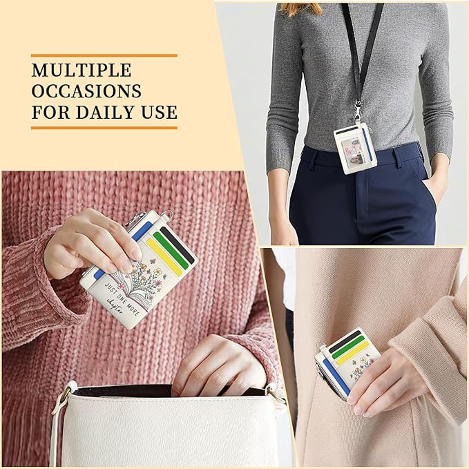 Hancynir Book Lover Floral Flower Slim Wallet Women Credit Card Holder Cute RFID Blocking Small Card Wallets Mini Front Pocket PU Leather Thin Travel Zipper Coin Cash Ladies Female Wallet Gifts