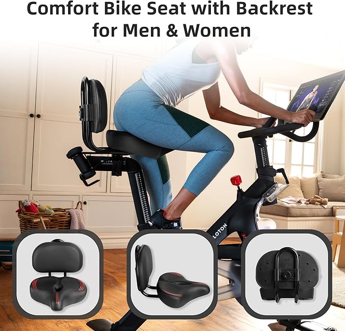 Oversized Bike Seat for Peloton Bike & Bike+, Comfort Seat Cushion Compatible with Peloton, Road or Exercise Bikes, Bicycle Wide Saddle Replacement for Men & Women, Accessories for Peloton