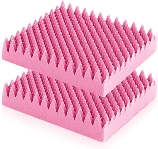 Geiserailie 2 Pcs Egg Foam Pad Eggs Chair Cushion to Relieve Back Foam Seat Cushion Chair Accessories Pad for Office Recliner Wheelchair Home Car (Egg,Pink)