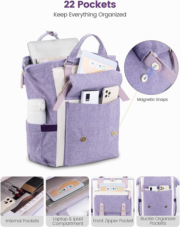 LOVEVOOK Laptop Backpack for Women Work Teacher Bag Travel Backpack, Stylish College Backpack Purse, Business Computer Laptop Bag Nurse Bags, Casual Daypack, 15.6 Inch