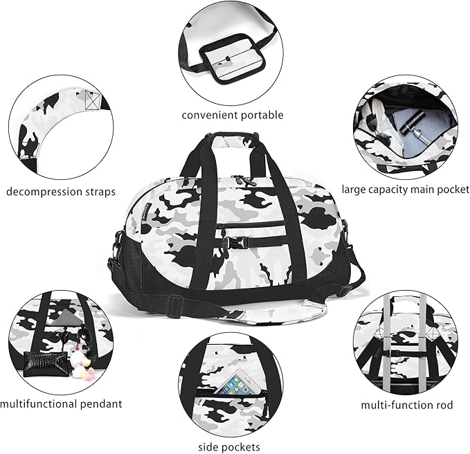 Stumdo Kids Overnighter Duffel Bags for kids, Carry-On Size & Ideal for School Practice or Overnight Travel Weekender Tote for Travel Gym Sport bag for Boys & Girls (71fen)