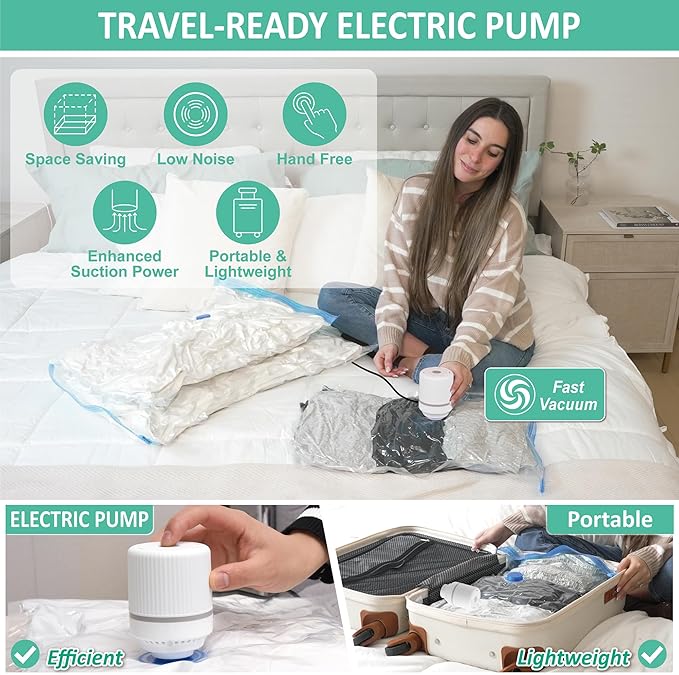 Cozy Essential Vacuum Storage Bags, Space Saver Bags，Compression for Comforters and Blankets, Pillow, Bedding, Sealer Clothes Storage, 20 ECombo