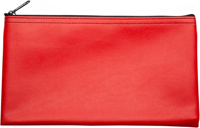 Multi-Purpose Zipper Bag, Reusable, Travel Pouch, Lightweight, Makeup Organizer, 11 x 6 Inch (Red)