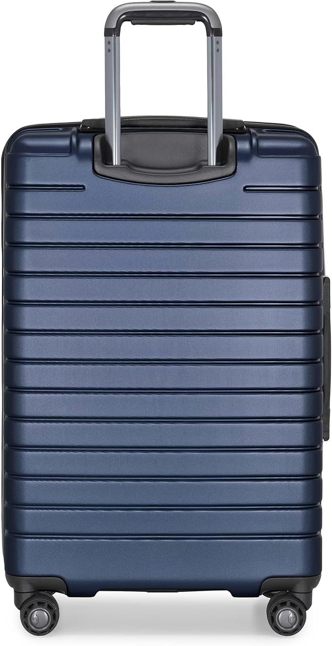 Traveler's Choice Archer Polycarbonate Expandable Luggage with Spinner Wheels, Blue, Checked 26-Inch