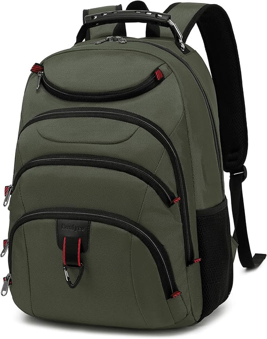 Boavan Laptop Backpack for men, 15.6 inch Laptop Bag with USB Port, Waterproof Travel Work Backpack Purse, Anti-Theft Teacher Nurse Doctor Casual Bookbags Office Business backpack,Green
