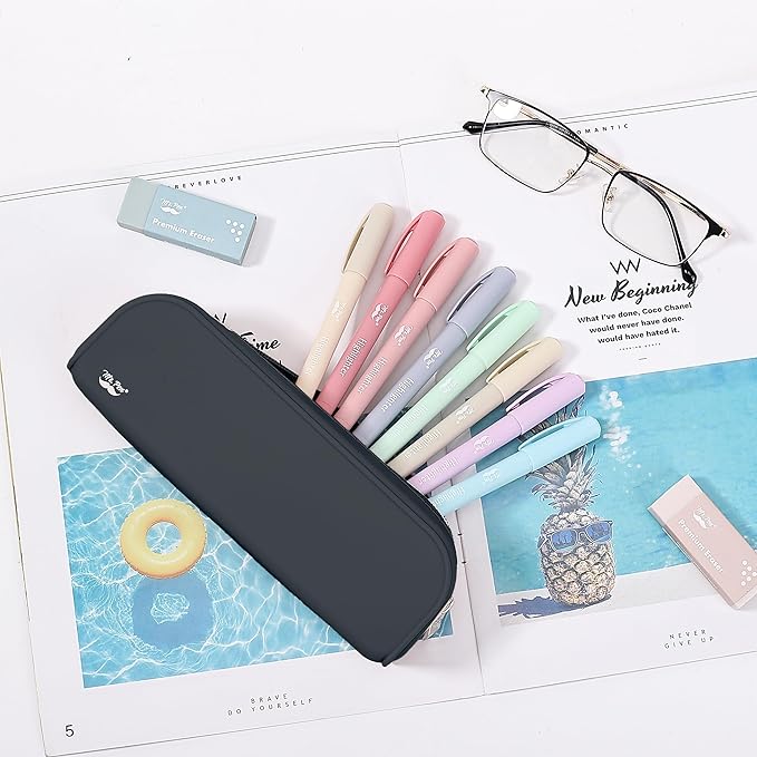 Mr. Pen- Silicone Pencil Case, Black Pencil Pouch, Pencil Case Small, Pencil Pouch Aesthetic