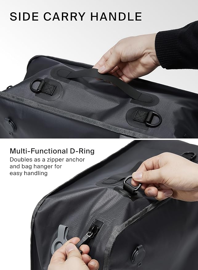 Black Voyage Reusable Vacuum Compression Travel Bag for Carry-On Suitcase and Backpack, Recycled IP67 Waterproof Space Saver Vacpack (2-Pack, 21L - Pump Included)