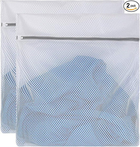 2 XX-Large Honeycomb Delicates Bags for Washing Machine, 24 x 24 Inches lingerie bags for Laundry, Travel Storage Organize Bag for Cotton Clothes,Sheet, Shoes