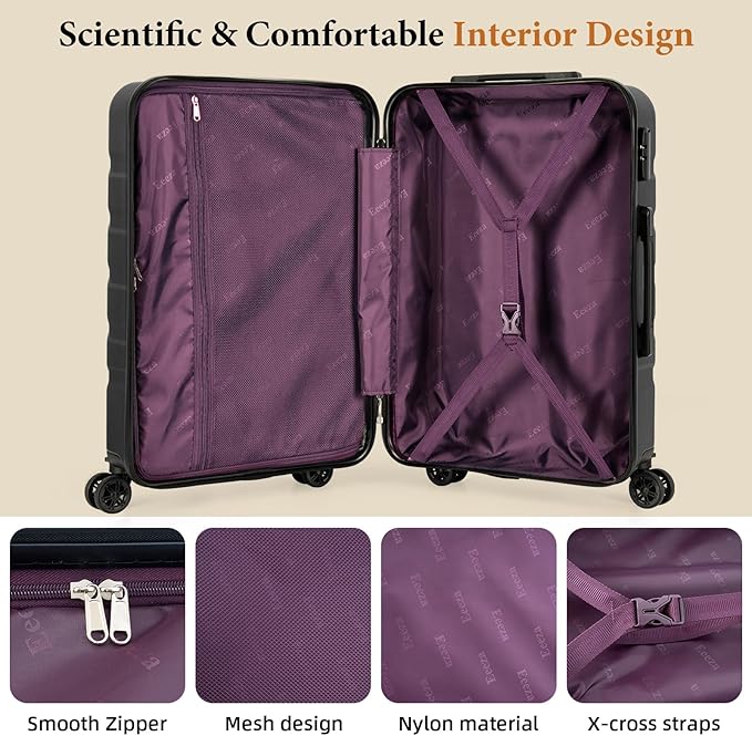 Luggage Sets 5 Piece,Suitcases with Wheels, Hard Case Luggage with Detachable Spinner Wheels,Carry On Luggage Set (5 Piece Sets (20"/24"/28"/DB/TB))