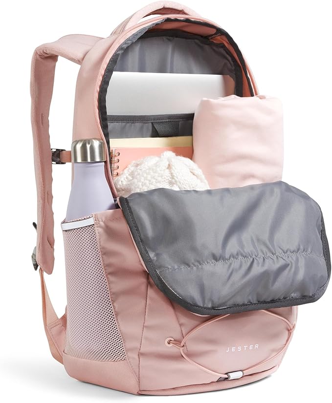 The North Face Women's Jester Everyday Laptop Backpack - Commuter Travel Bag, Laptop Sleeve, Water-Repellent, Pink Moss, One Size