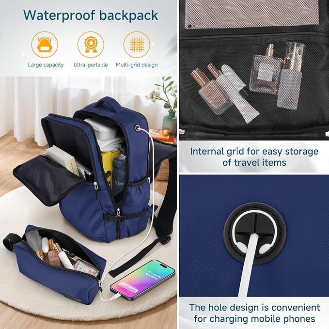 Hoteel Luggage Sets 5 Piece, 4-Year Warranty, Carry-On Luggage with Dual-Spinner Wheels, PC+ABS Hardside Suitcase Set with TSA Lock, Durable Large Suitcase, Dark Blue(20/24/28/DB/TB)