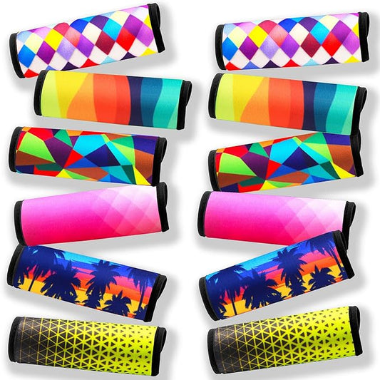 Luggage Handle Wrap 12 Pack-Bulk Luggage Handle Wraps for Suitcases Neoprene Handle Wraps/Cover/Grips for Carry on/Bag/Car Travel Accessories for Luggage (Mixed 2.0)