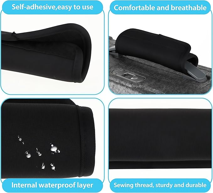Luggage Handle Wrap 5 Pack, Luggage Tags |Handle Wraps|Handle Covers for Suitcase/Beach Bag/Backpacks, Bright Suitcase Identifiers Travel Accessories for Airplane (Black x 5)