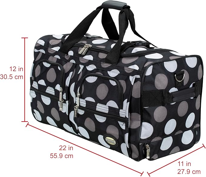 Rockland Rolling Duffel Bag, Black, 22"