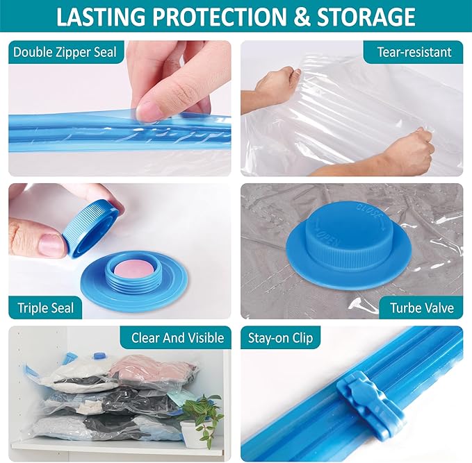 Cozy Essential Travel Vacuum Storage Bags with Rechargeable Cordless Electric Pump, Space Saver Bags for Luggage, Suitcase, Carry-On, for Clothes, Blankets, Comforters, Pillows, 26 Combo