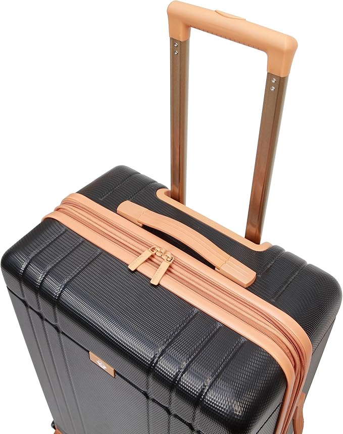 Dockers Hooper Hardside Expandable 8-Wheel Spinner Travel Checked Luggage, 3-Piece Set, Black