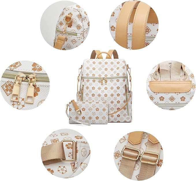 Makes Backpack Purse for Women PU Leather Travel Satchel Handbag Convertible Design Bag with Purse