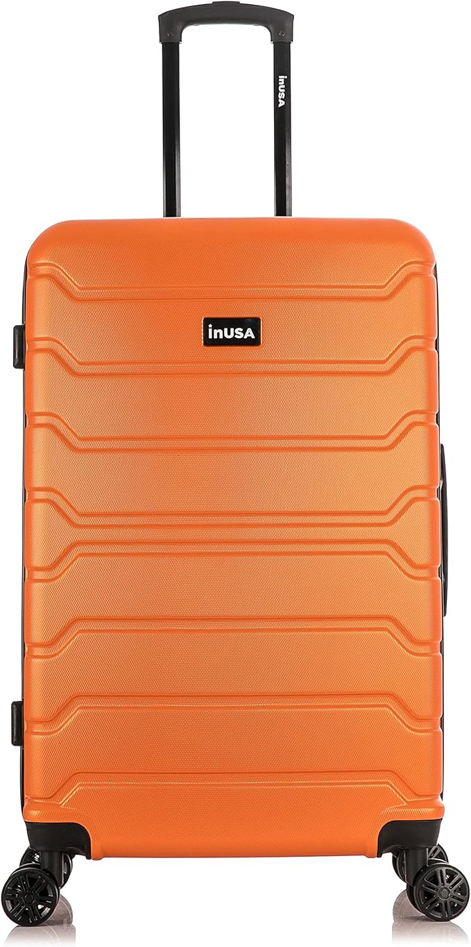 InUSA TREND Luggage with Spinner Wheels | Durable Lightweight Hardside Suitcase, Travel bag with Handle and Trolley, 28-Inch Large Checked luggage | Orange