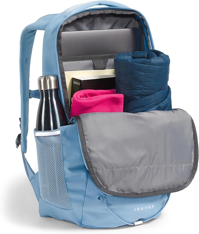 The North Face Women's Jester Everyday Laptop Backpack - Commuter Travel Bag, Laptop Sleeve, Water-Repellent, Steel Blue, One Size