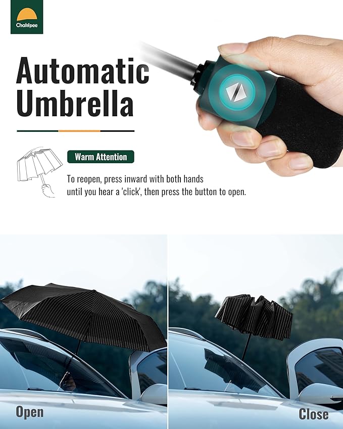 Travel Compact Umbrella Windproof - Portable Automatic for Rain, Folding Umbrella for Men and Women, Portable 210T Fabric