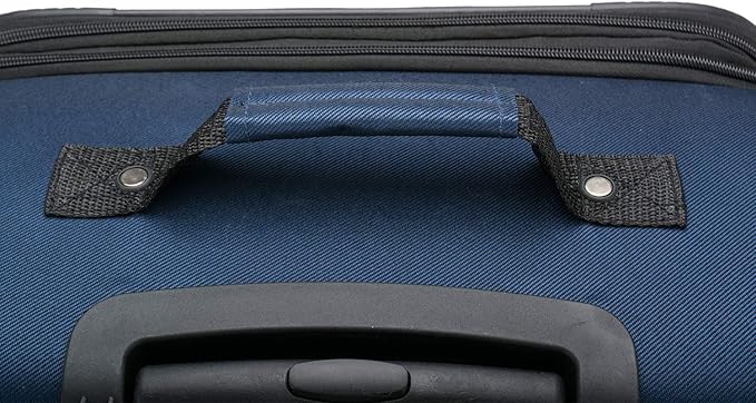 U.S. Traveler Aviron Bay Expandable Softside Luggage with Spinner Wheels, Navy, 3-Piece Set