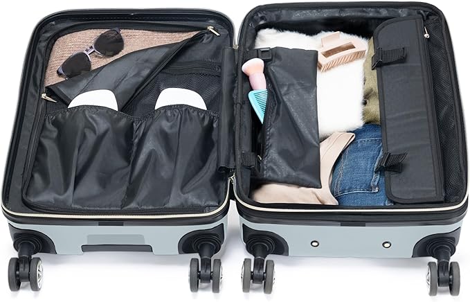 Kenneth Cole REACTION Madison Square Lightweight Hardside Chevron Expandable Spinner Luggage, Slate, 28-Inch Checked
