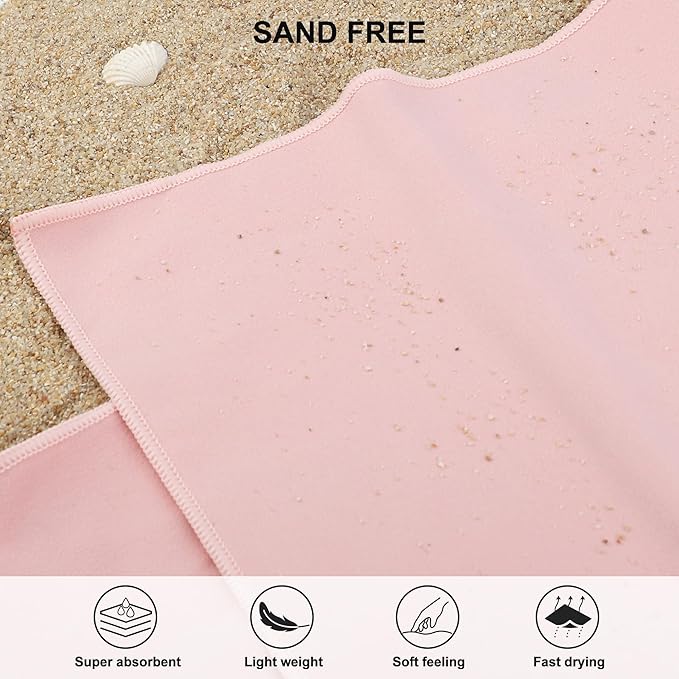 Rainleaf Microfiber Towel Perfect Travel & Gym & Camping Towel. Quick Dry - Super Absorbent - Ultra Compact - Lightweight. Suitable for Trip, Beach, Shower, Backpacking, Pool