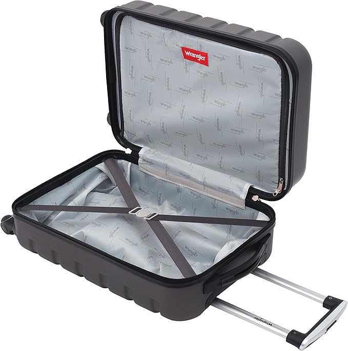 Wrangler 22" Hardside Spinner Carry-On Luggage, Charcoal