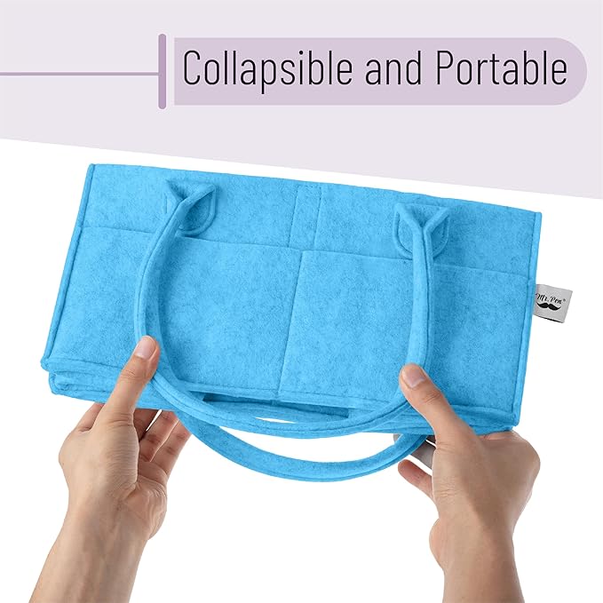 Mr. Pen- Baby Diaper Caddy Organizer, 1 Pack, Blue, Baby Caddy Organizer with Handle, Compact Size, Collapsible & Portable